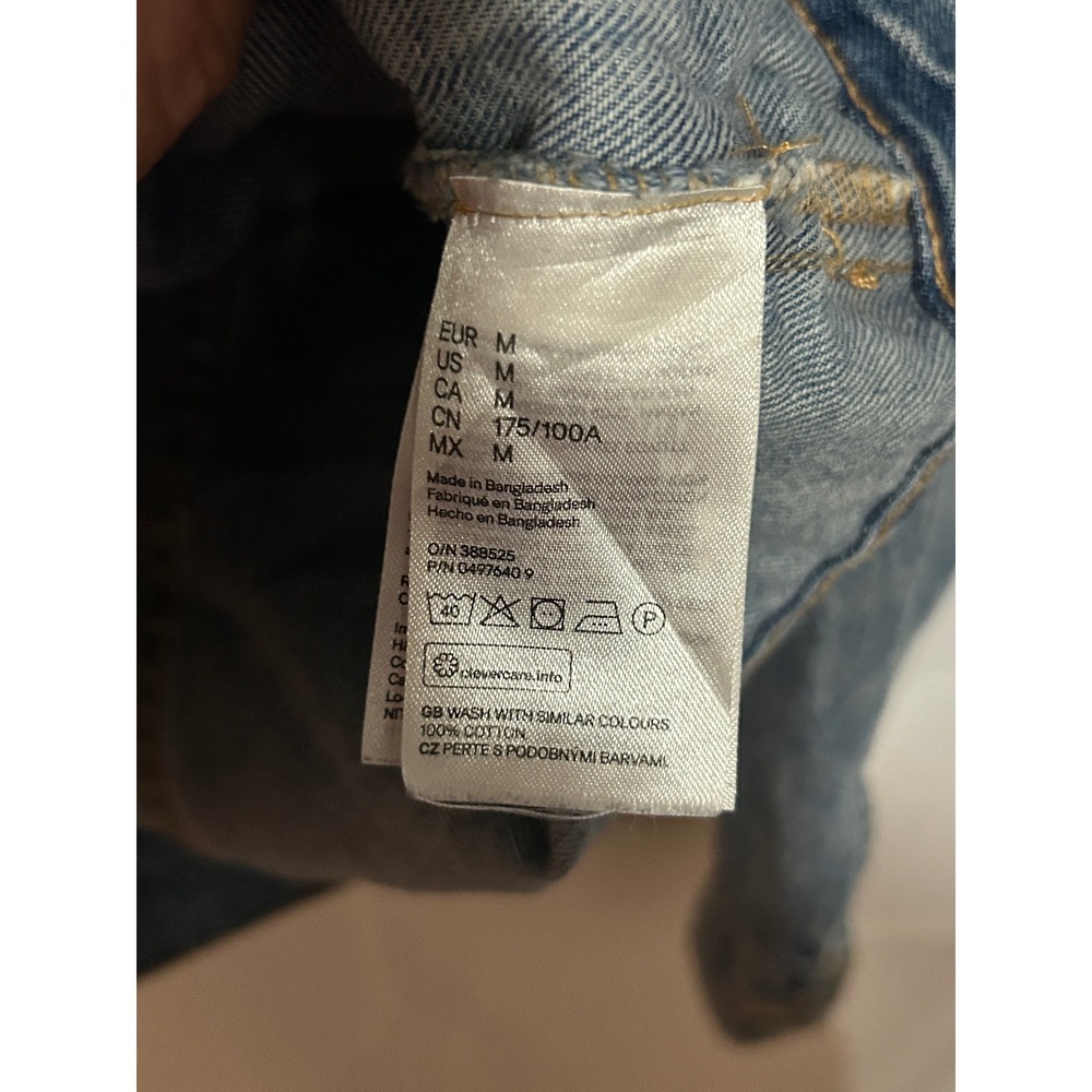 H&M Denim Jacket Mens M Blue Trucker Jean Jacket Vintage Style Y2K - Picture 6 of 8